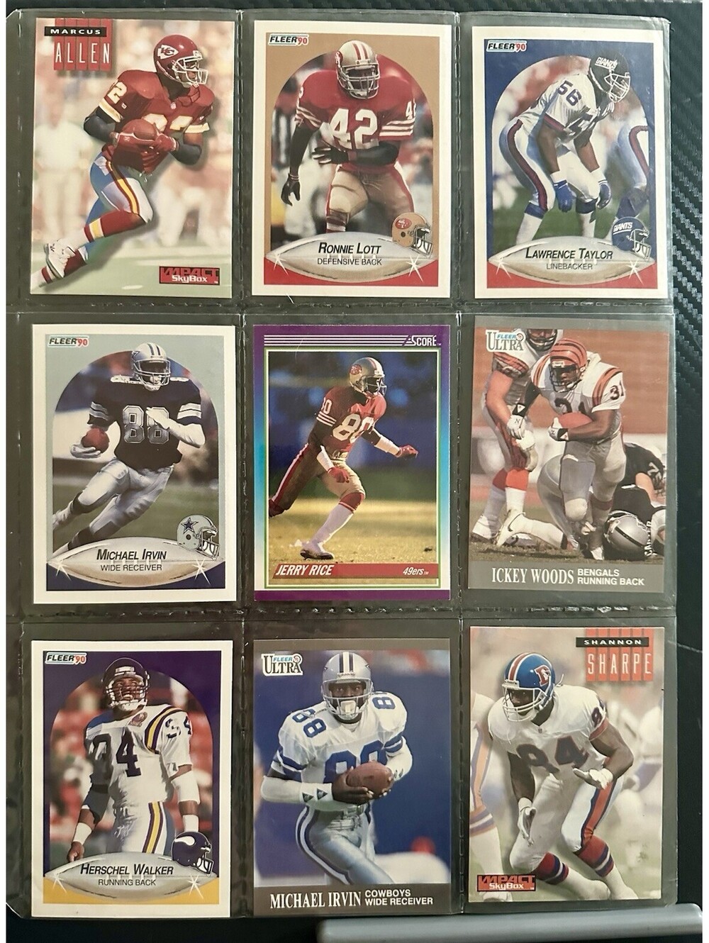 NFL Hall of Fame Football Card Lot 18 Rice Montana Taylor Aikman Young Sanders
